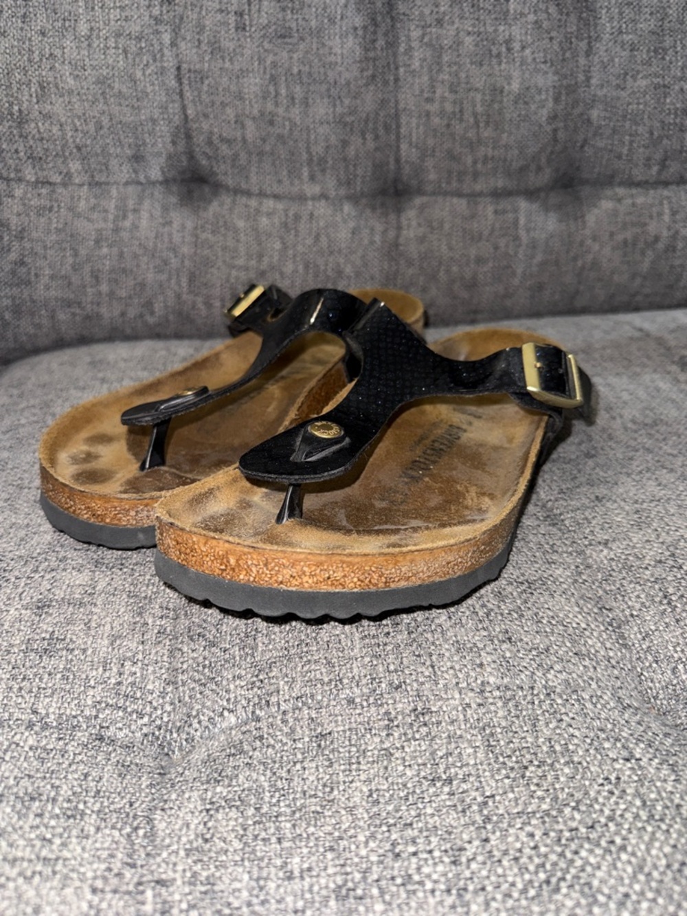 Birkenstock Gizeh sandals black glittery "Magic Snake" snake-skin pattern - Picture 10 of 10